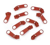 cyclingcolors 10x Curseur N°5 Non Verrouillable pour Fermeture éclair à Glissière Spirale Zipper Tirette Métal idéal Jupe Vêtement Robe Maroquinerie Confection Coussin, rouillé foncé