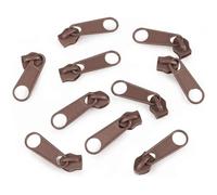 cyclingcolors 10x Curseur N°5 Non Verrouillable pour Fermeture éclair à Glissière Spirale Zipper Tirette Métal idéal Jupe Vêtement Robe Maroquinerie Confection Coussin, marron clair
