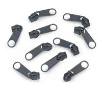 cyclingcolors 10x Curseur N°5 Non Verrouillable pour Fermeture éclair à Glissière Spirale Zipper Tirette Métal idéal Jupe Vêtement Robe Maroquinerie Confection Coussin, bleu gris foncé