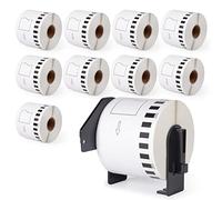 10x DK-22205 Compatible avec Brother P-Touch Endlosetiketten 62mm x 30,48m