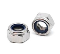 10x Ecrous Frein M12 Inox - Ecrous 12mm autobloquant en Acier Inoxydable A2 pour Vis métal, Tige filétée, Boulon filetage métrique, écrou nylstop indesserable DIN 985