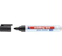 10x EDDING ed95-001 marqueur pour verre 95 - 1,5-3 mm, noir
