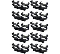 cyclingcolors 10x Embout Support Latte Double Flexiclip 38 x 8 mm Suspendu élastomère pour sommier Cadre Bois Embout lit Meuble Fixation Tenon, Noir