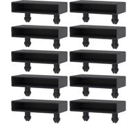 cyclingcolors 10x Embout Support Latte Simple 53 x 8 mm Plastique pour sommier Cadre métal Embout lit Meuble Fixation Clips Tenon, Noir