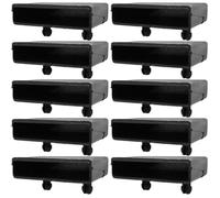 cyclingcolors 10x Embout Support Latte Simple 63 x 12 mm Plastique pour sommier Cadre métal Embout lit Meuble Fixation Clips Tenon, Noir