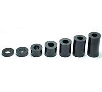 10x ENTRETOISE PLASTIQUE M6 NOIRE EPAISSEUR 2 A 30MM ID 6mm OD 10mm POUR VIS TUBE RONDELLE (Epaisseur L=4mm)