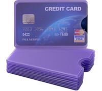 10x Étui Carte Bancaire - Set Protège Carte En Plastique - Carte De Crédit Assurance Maladie - Carte De Visite De Fidélité - Violet
