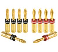 10x fiches banane pour câbles d'enceintes (vissées jusqu'à 4 mm², soudées 5 mm²)