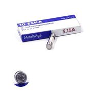 10x Fusible moyen temporisé (M) en verre 3.15A / 250VAC 5x20mm