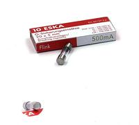 10x Fusible rapide (F) en verre 500mA / 250VAC 5x20mm