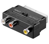 10x Goobay 50122 Adaptateur péritel vers audio vidéo composite, IN/OUT, péritel mâle (21 broches), noir - péritel mâle (21 broches) > 3x RCA femelle