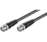 10x Goobay 58880 Câble de connexion BNC (RG58), blindé, 0.25 m, noir - BNC mâle > BNC mâle