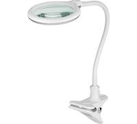 10x Goobay 60365 Lampe loupe à pince LED, 6 W, blanc, 1.5 m - 480 lm, lentille en verre 100 mm, grossissement 1,75 fois, 3 dioptries