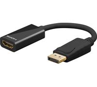 10x Goobay 67881 Câble adaptateur DisplayPort™ vers HDMI™ standard 1.2, plaqué or, 0.1 m, noir - DisplayPort™ mâle > HDMI™ femelle (type A)