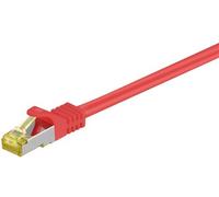 10X Goobay 91616 Câble patch RJ45 CAT 6A S/FTP (PiMF), 500 MHz avec câble brut CAT 7, rouge, 3 m - LSZH sans halogène, cuivre, connecteur RJ45 (CAT 6A)