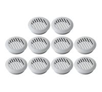 10x Grille de ventilation aération ronde plastique diamètre encastrement 50mm hauteur 12.5mm cache protection, gris