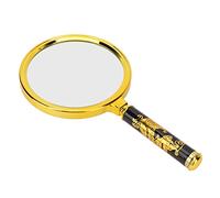 10X Grossissement Loupe 100mm Poignée Motif Dragon Doré 10X Petite Loupe Portable pour Personnes Âgées Lecture Enfants Passe-Temps Observation