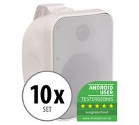 10x Haut-Parleur DJ PA Exterieur Enceinte Jardin Baffle Outdoor IP65 80W Blanc