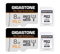 [10x Haute Endurance] Gigastone Industriel MLC Carte Mémoire 8 Go, Lot de 2 Cartes, pour Caméra de Surveillance, Dashcam, 4K Vidéo, Vitesse 85 Mo/s, U3 V30 [5 Ans Récupération de données Gratuite]