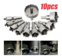 10x HSS Foret Scie Trepan Cloche Carbure Coupeur Alliage Métal Pointe 16-50mm Kit