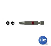 10X Inserts Bits Croix PH Maurer Plus En Acier S2 Conf Pz 2 1/4 - PH 3 - Mm 50