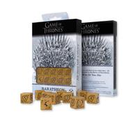 10X Jeu De Trônes Baratheon D6 Ensemble De Dés Jaune Noir Q-Workshop Licencié