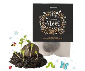 10x « Joyeux Noël » bombes à graines - petit cadeau & souvenir original - bombes à fleurs comme idée de cadeau durable pour collègues, amis, invités & enfants - déco de table & porte-bonheur