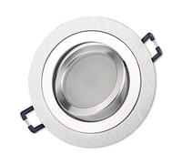 10x LED downlight acier inoxydable brossé - rond 7W blanc froid 12V plat - MR16 downlight pivotant - 75-85mm trou de forage encastré - Spot Plafonds - Spot encastré plafonnier encastré