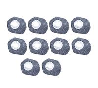 10x LED lampes solaires éclairage extérieur jardin chemin pierre design projecteurs lumières gris