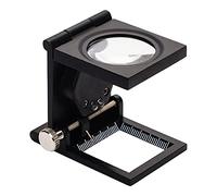 10X LED Loupe de Table Compte-Fils en Alliage de Zinc et Verre Pliable avec 2Led Lumière Échelle Loupe de Lecture Grande Lentille pour Maison Artisanat Outils de Bijoux Textile Réparation Bureau