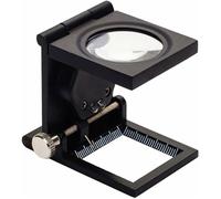 10X LED Loupe de Table Compte-Fils en Alliage de Zinc et Verre Pliable avec 2Led Lumière Échelle Loupe de Lecture Grande Lentille