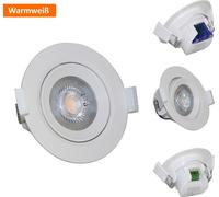 10x LED Spot encastrable orientable incl. 5W LED Ampoule blanc chaud 380lm 230V Transformateur intégré Spot Plafonnier Rond Blanc