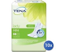 10X Lot Tena Lady Discreet Mini 20 Pz