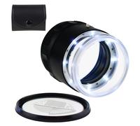 10x Loupe à Distance Focale RéGlable Loupe,Grossissement Pliable avec LumièRe avec 8 LumièRes LED pour Pierres PréCieuses, Bijoux, PièCes De Monnaie, Timbres