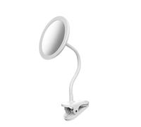 10X Magnifying Clip on Makeup Mirror Gooseneck, 6.5" Vanity Mirror with Light, 2000mAh USB Recharge 360° Rotating