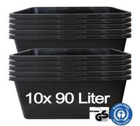 10x Mortier Seau 90L Bac de Plantation Tuppe à Ciment Maurerkasten Site Jardin