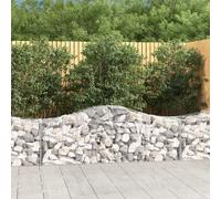 Vidaxl Paniers À Gabions Arqués 3 Pcs 200x50x60/80 Cm Fer Galvanisé