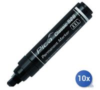 10X Pica Market Marqueur Permanent Pica Classic 528 XXL Noir
