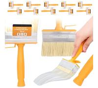 10x Pinceau De Peinture Plate 100 mm | Brosse Pinceau À Enduit Brosse À Laque Pinceau pour Meubles Mur Terrasse Teinture Murale Mobilier Clôture Bois Revêtement