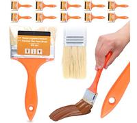 10x Pinceau Plat 100 mm Brosse Vernis Lasure Bois Peinture Murale Bricolage Précis Outil Travaux Fins pour Revêtements Et Finitions Intérieures Et Extérieures