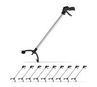 10x Pinces de préhension, Outil de ramassage, pour Personnes âgées, Aluminium, Plastique, 88 cm, Noir/argenté