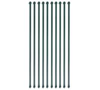 vidaXL Poteaux de jardin – 10 pcs, Métal, 1,5 m, Vert antirouille et hydrofuge