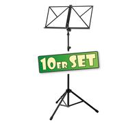 10x Pupitre Musique en Metal Support Partition Feuilet Pliable Ajustable Noir