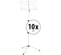 10x Pupitre Musique Partitions Trepied Haute Reglable Pliable Metal Blanc Set