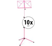 10x Pupitre Musique Partitions Trepied Reglable Pliable Stand Metal Rose Set