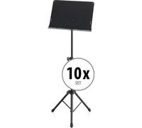 10x Pupitre Orchestre Musique Support Tablette Métallique Ajustable Noir Tripode