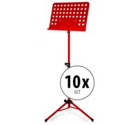 10x Pupitre Support Musique Partition Tripode Feuile Orchestre Ajustable Rouge
