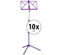 10x PUPITRE SUPPORT TREPIED FEUILLET DE MUSIQUE AJUSTABLE 65-130CM LILAS SET