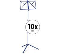 10x PUPITRE SUPPORT TREPIED POUR FEUILLET DE MUSIQUE AJUSTABLE 65-130CM BLEU SET