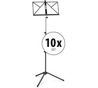 10x Pupitre Support Trepied Pour Feuillet De Musique Ajustable 65-130cm Noir Set